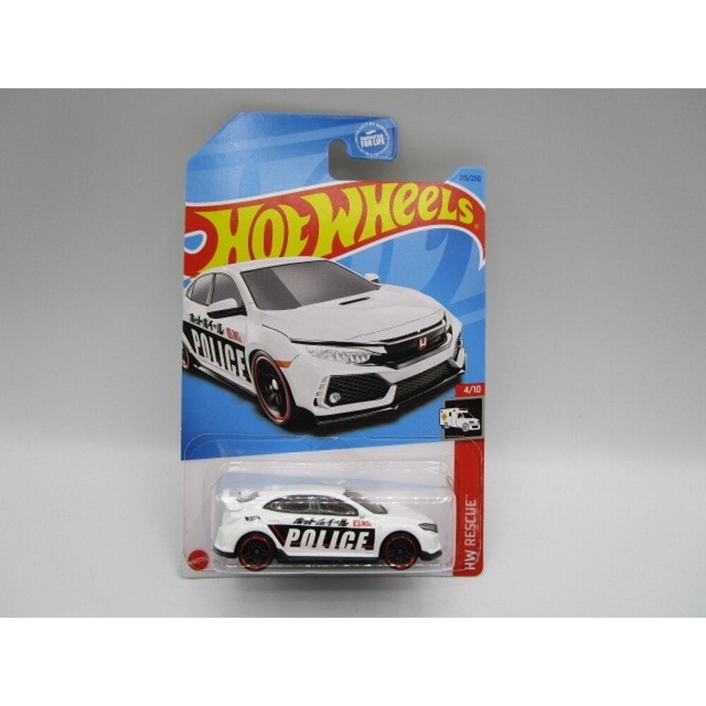 Hot Wheels 2018 Honda Civic Type-R Police White 1:64 Diecast Car HW Rescue 4/10
